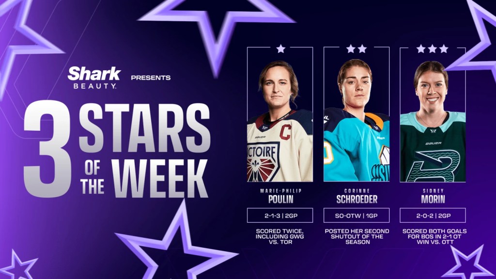 PWHL Stars of the Week: Poulin, Schroeder, Morin&nbsp;Shine